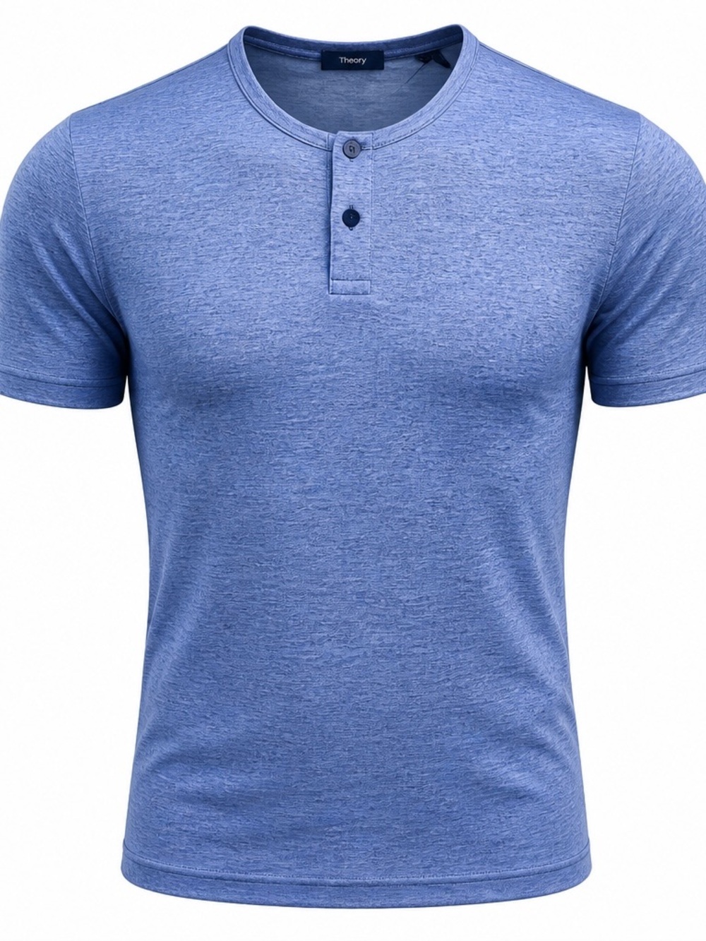 Theory Mens‎ Space Dye Henley T-Shirt Red Heathered Short Sleeve Size L